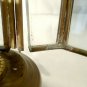 Pair Vintage Turkish Shepherd's Lamp Brass Etched Glass Candle Lanterns