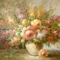 Impressionist Still Life Floral Painting Vintage Oil on Canvas Signed W. Adam