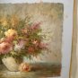 Impressionist Still Life Floral Painting Vintage Oil on Canvas Signed W. Adam