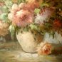 Impressionist Still Life Floral Painting Vintage Oil on Canvas Signed W. Adam