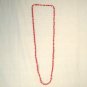 Vintage Red Glass Necklace 54" long Flapper Length Coral Color Beads