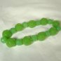 Jadeite Green Glass Stretch Bracelet Faceted Beads