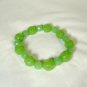 Jadeite Green Glass Stretch Bracelet Faceted Beads