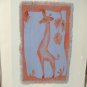 Giraffe Fine Linen Screen Prints Vintage Lot of 4 Textile Fabric Art