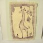 Giraffe Fine Linen Screen Prints Vintage Lot of 4 Textile Fabric Art