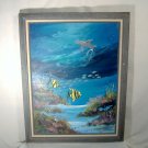 Underwater Tropical Reef Seascape Painting Signed E F P Jerome 1988