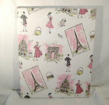 Paris Scenes Stretched Screen Print Textile Waverly "Tres Chic"  Fabric Art