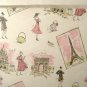 Paris Scenes Stretched Screen Print Textile Waverly "Tres Chic"  Fabric Art