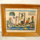 Egyptian Papyrus Painting Female Pharaoh Royalty Nile Boat Barge
