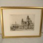 Paul Geissler Etching Print Munchen Munich Germany Marienplaz