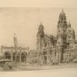 Paul Geissler Etching Print Munchen Munich Germany Marienplaz