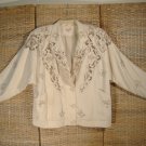 Lim's Vintage Raw Silk Jacket Embroidered Sz L