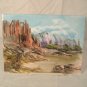 Southwestern Canyon Landscape Painting on Tile Signed P. Harvay