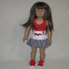 skirt and red top
