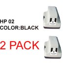Two Pack HP 02 Black Compatible Ink Cartridge C8719WN Photosmart 3110