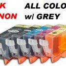6 PACK INK ALL COLOR SET FOR CANON PGI-220 CLI-221 WITH GREY & CHIP 6 PACK INK ALL COLOR SET FOR CANON PGI-220 CLI-221 WITH GREY & CHIP