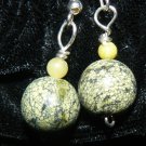 Yellow and Black Speckled Stone Earrings