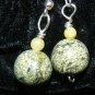 Yellow and Black Speckled Stone Earrings