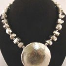 Silver Nuggets Huge Pendant Melong Necklace