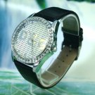 new watch d&g crystal black leather watch