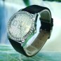 new watch d&g crystal black leather watch