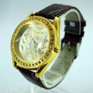 new watch d&g crystal black leather watch