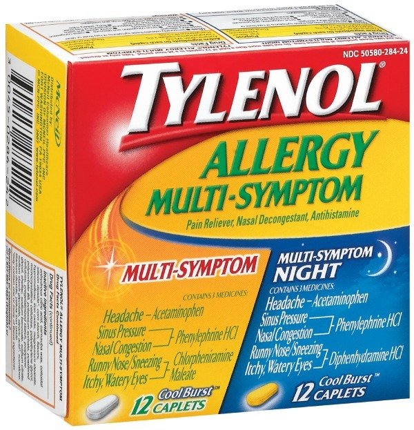 TYLENOL ALLERGY MULTISYMPTOM 24 CAPLETS COOL BURST DAYTIME/NIGHTTIME