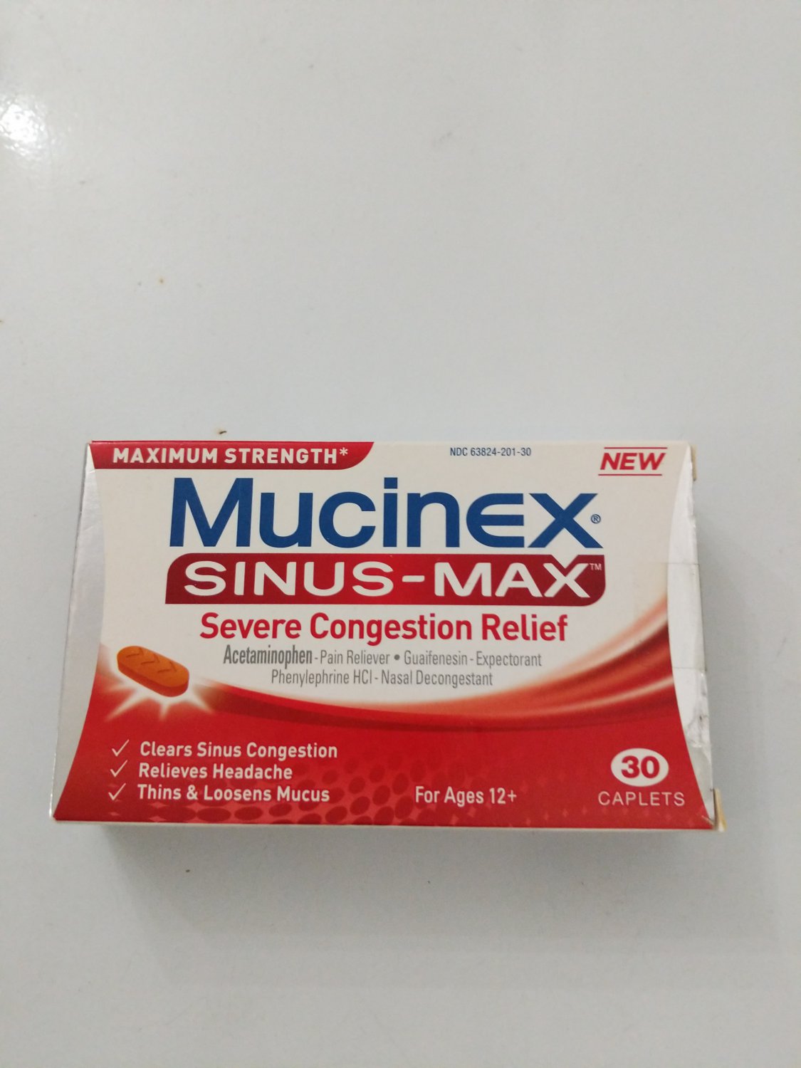 Mucinex Sinus-Max Severe Congestion 30 Caplets Maximun Strength EXPIRED ...