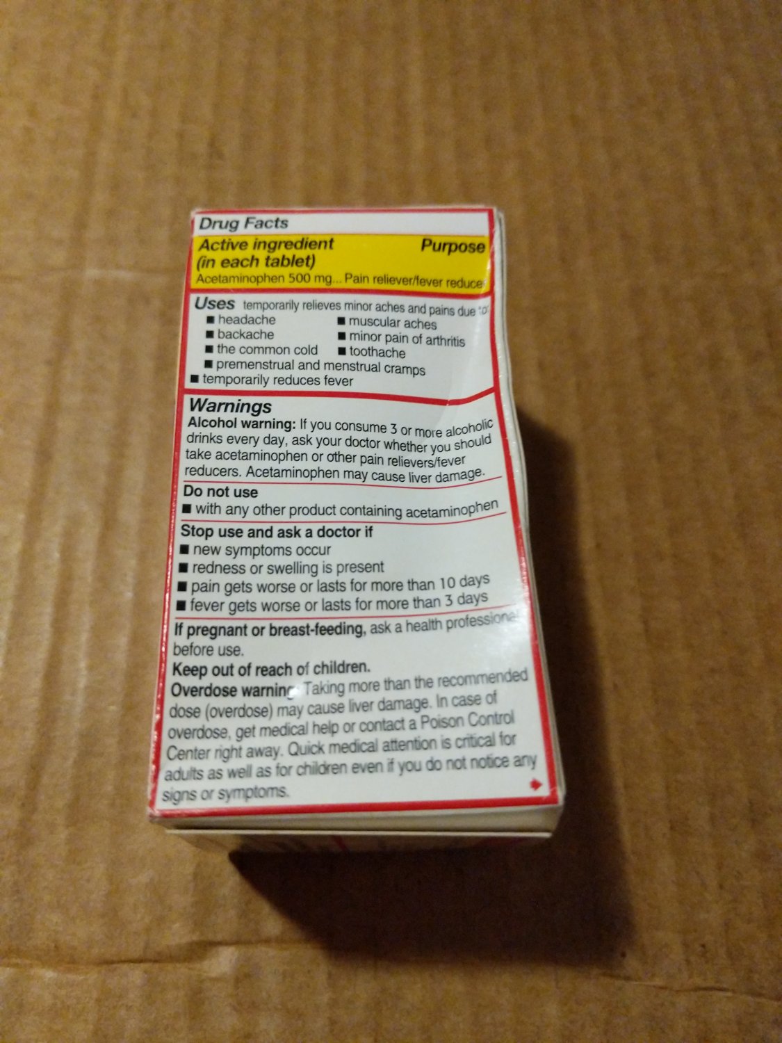 TYLENOL EXTRA STRENGTH 50 TABLETS 500 MG EZ TABS EXPIRED COLLECTIBLE