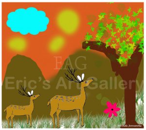 Deers in the forest