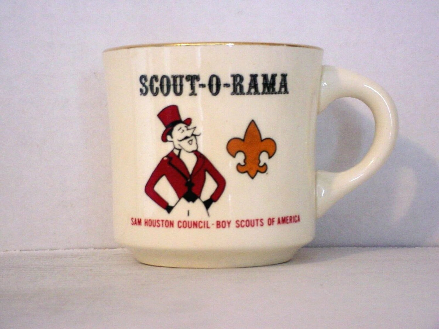 BSA 1970's Boy Scout Coffee Mug Cup Scout-O-Rama Sam Houston Area Council