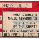1987 Walt Disney World Magic Kingdom on ice ticket stub