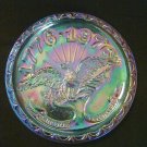 Carnival Glass Blue American Eagle Plate (REDUCED TO 10.00)
