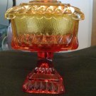 Carnival Glass Red/Yellow Candy Dish