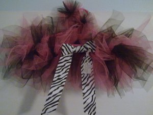 New Design-Black/Hot Pink Pixie Tutu w/matching h
