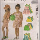 Easy McCalls 8743 Girls Dress, Top, Shorts and Rompers Sizes 4, 5, 6