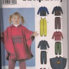 Toddlers Separates for Winter Simplicity 5807 Sz.1/2-4, poncho, jacket, overalls
