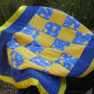 Yellow and Blue Ducky Baby Quilt