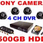 4 CH 500GB CCTV Camera Security Network Monitor System