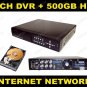 4CH CCTV Security Network Surveillance DVR + 500GB HDD