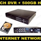 CCTV 4CH 4 CH Security Surveillance Network DVR 500GB