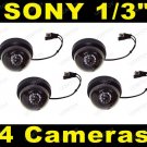 (4) Sony 460 TVL 1/3" CCTV Surveillance Color IR Camera