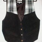 Black Suede Vest with Contrasting Trim-New