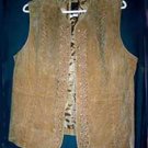 Emrboidered Tan All Suede Vest with Lacing