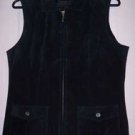 All Suede Zippered Vest with Collar & Deep Pockets