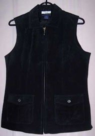 All Suede Zippered Vest with Collar & Deep Pockets