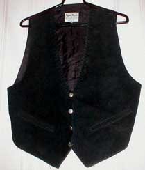 Black Suede Laced Neck Vest