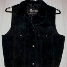 Black Suede Vest with Collar & Pockets
