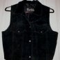 Black Suede Vest with Collar & Pockets