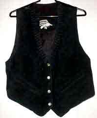 Black Suede Laced Neck Vest